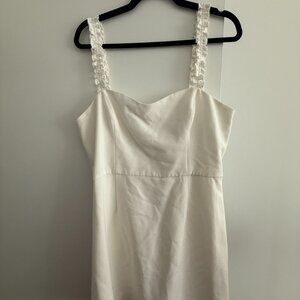 French Connection Women's White Frill Ruffle-Strap Mini Dress